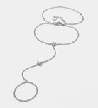 Najma Hand Chain in Silver With High Quality Simulated Diamonds - Ash & Harry