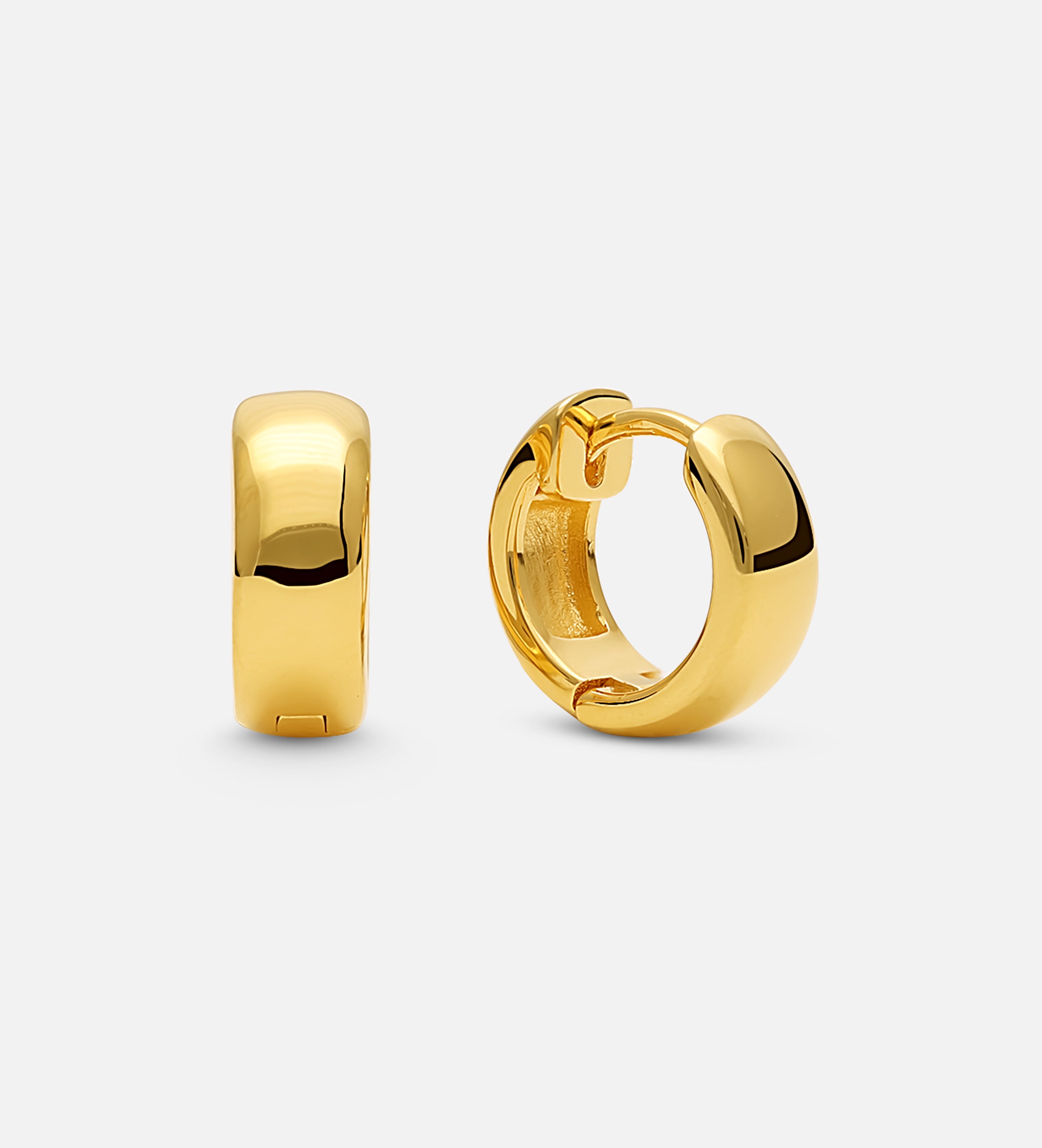 Bold Huggie Hoops in 18k Gold Plating on 925 Silver - Ash & Harry