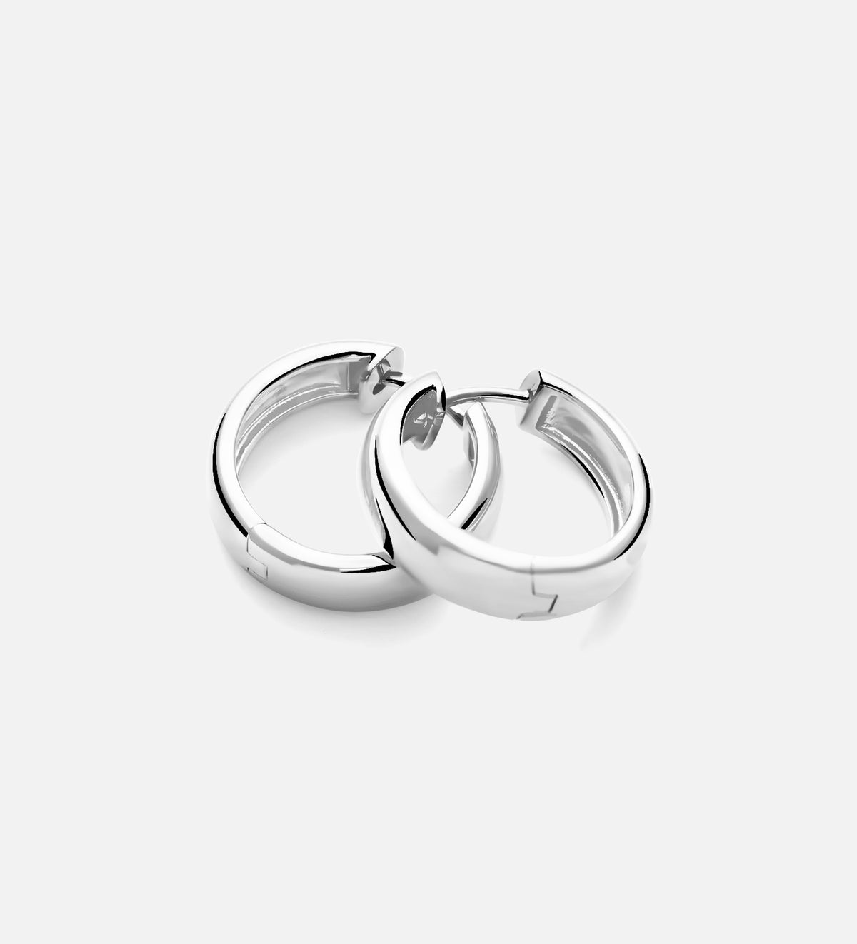 Bold Medium Hoops in Rhodium Plating on 925 Silver - Ash & Harry