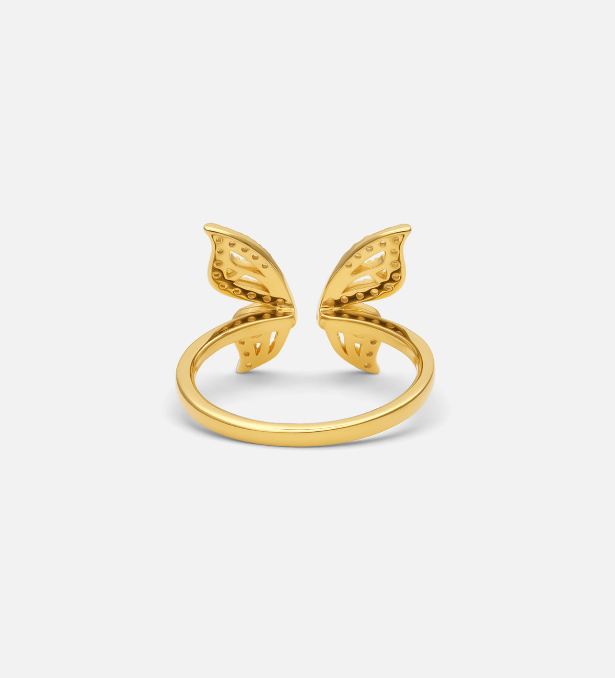 Butterfly Open Ring in 18k Gold Plating on 925 Silver - Ash & Harry