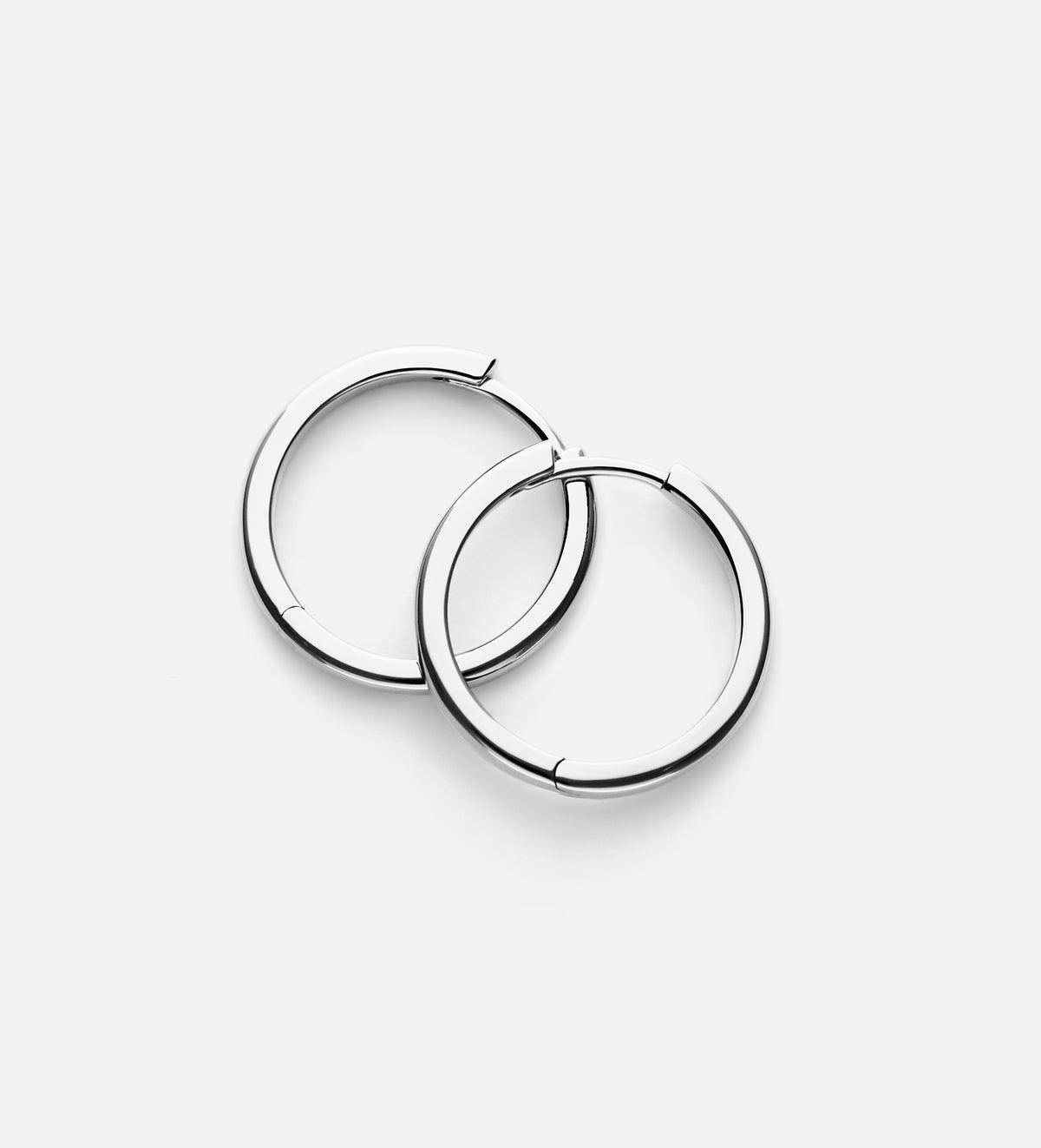 Classic Large Hoops in Rhodium Plating on 925 Silver - Ash & Harry