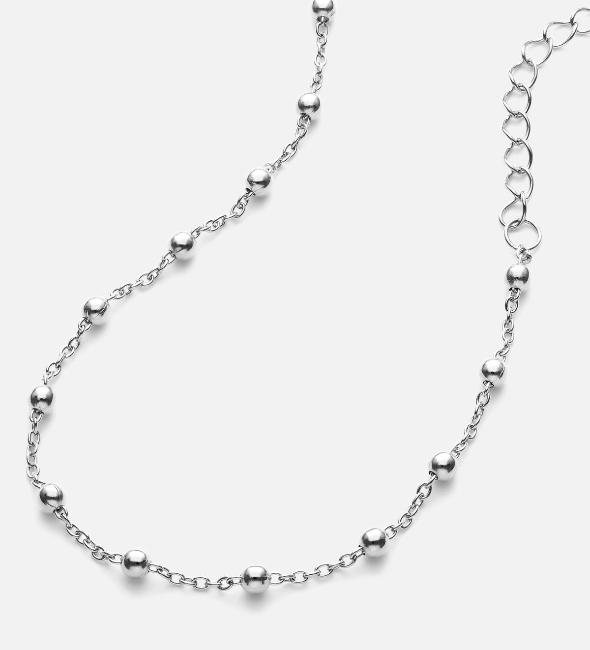 Dotted Chain Bracelet in Rhodium Plating on 925 Silver - Ash & Harry