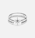 Double Band Starburst Ring in Silver