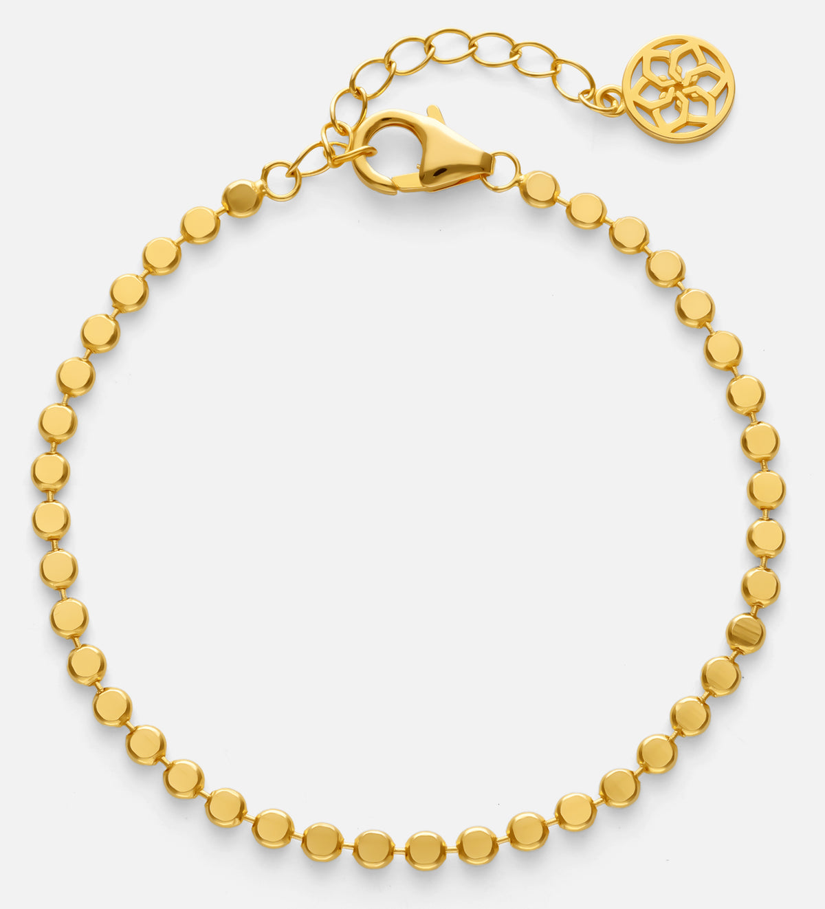 Flat Beaded Bracelet in 18k Gold Plating on 925 Silver - Ash & Harry