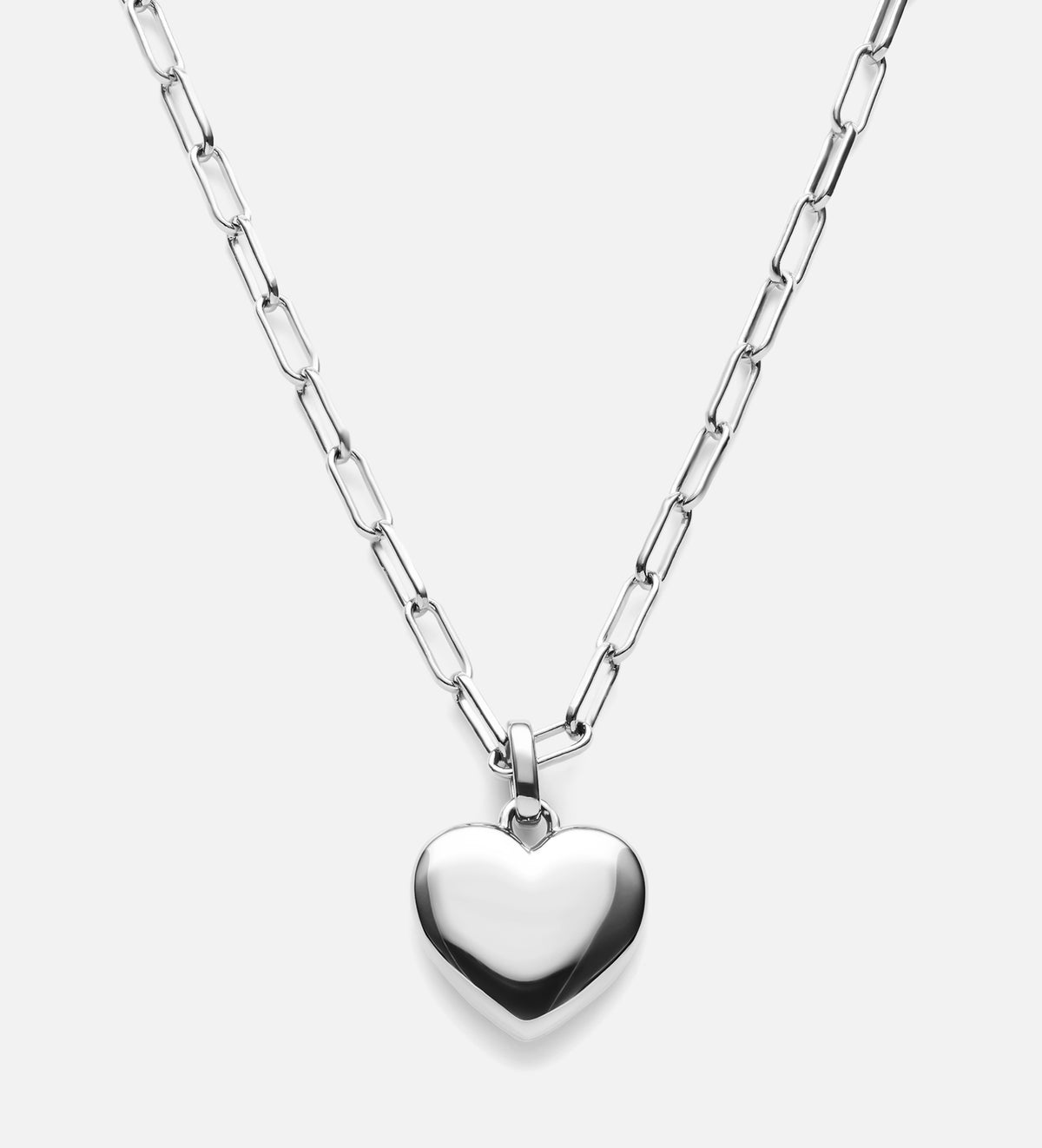 Heart Necklace in Rhodium Plating on 925 Silver - Ash & Harry