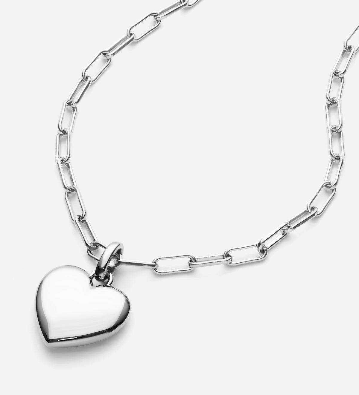 Heart Necklace in Rhodium Plating on 925 Silver - Ash & Harry