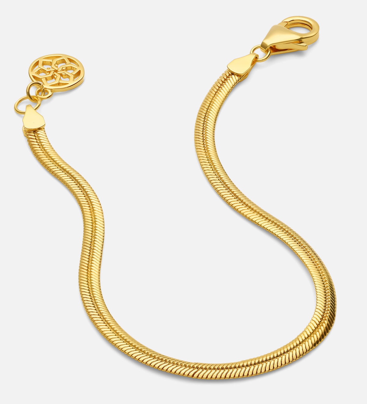 Herringbone Bracelet in 18k Gold Plating on 925 Silver - Ash & Harry
