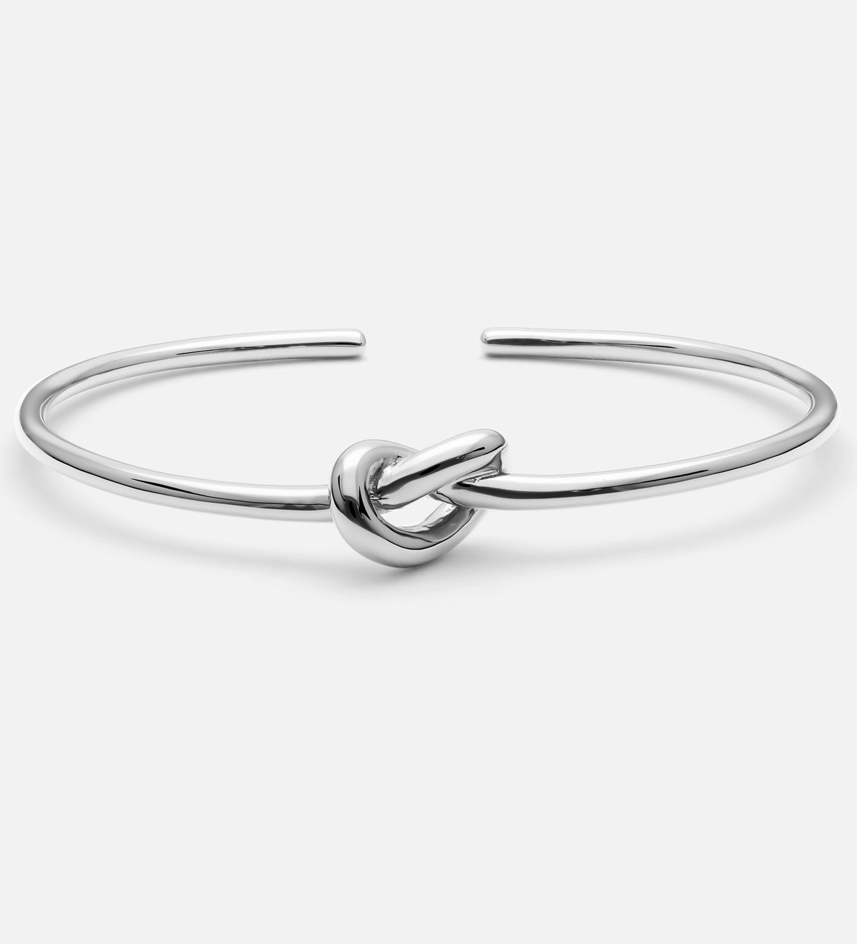 Knot Cuff Bracelet in Rhodium Plating on 925 Silver - Ash & Harry