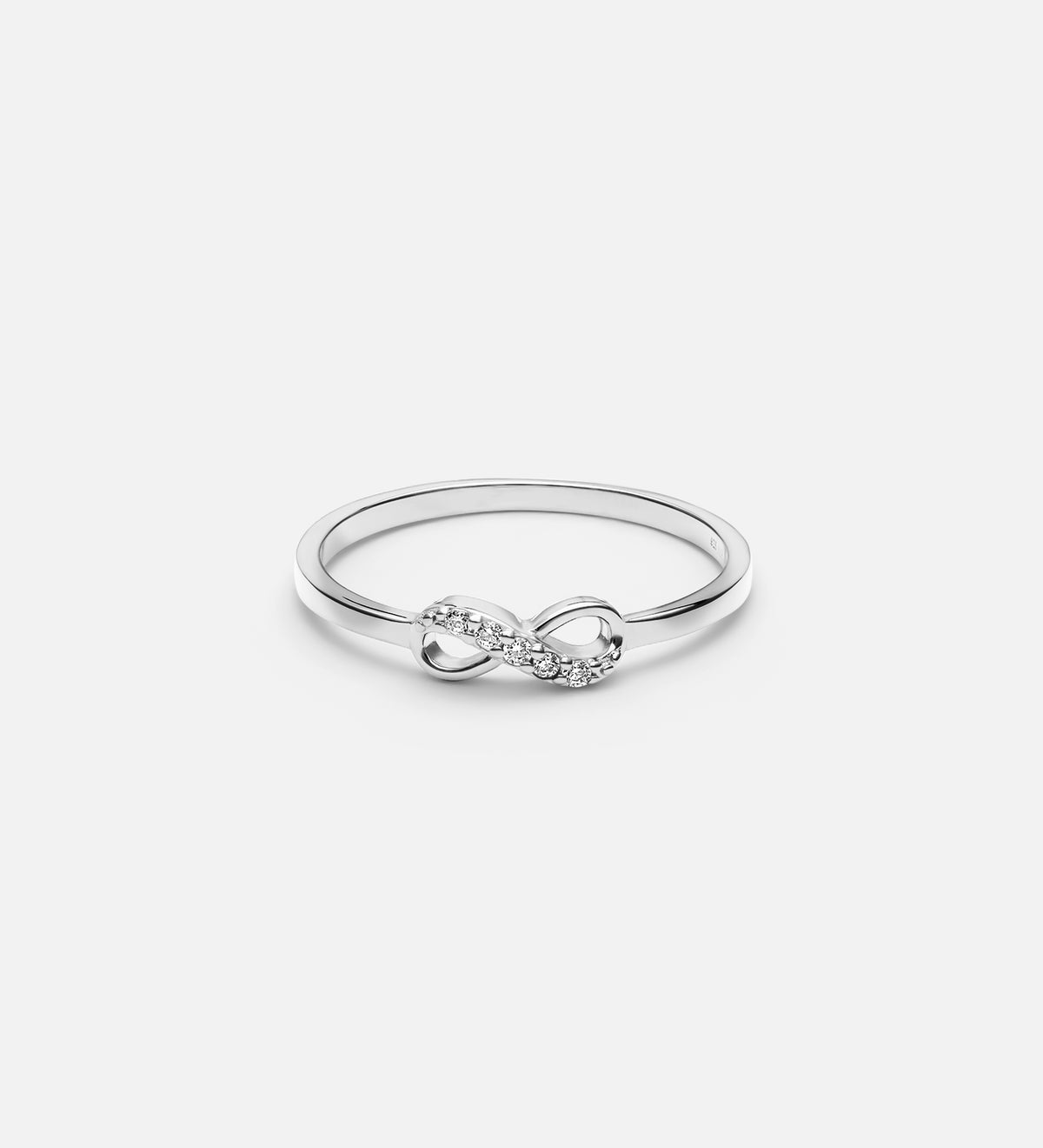 Mini Infinity Pave Ring in Rhodium Plating on 925 Silver - Ash & Harry