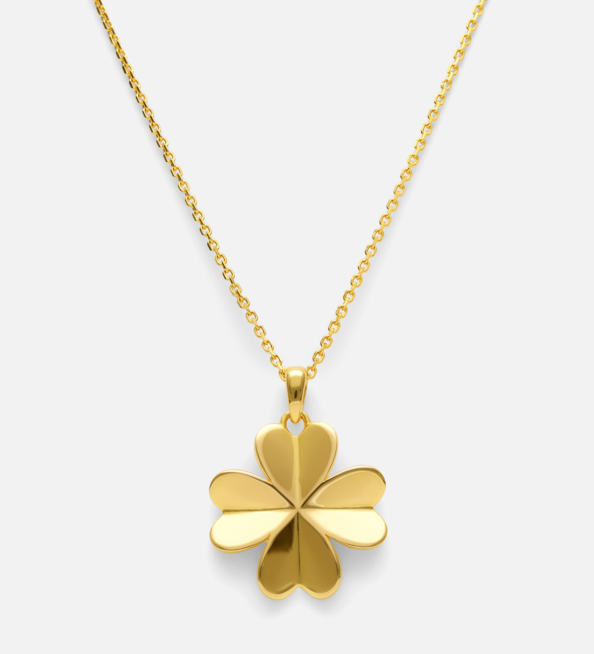 Origami Heart Clover Necklace in 18k Gold Plating on 925 Silver - Ash & Harry