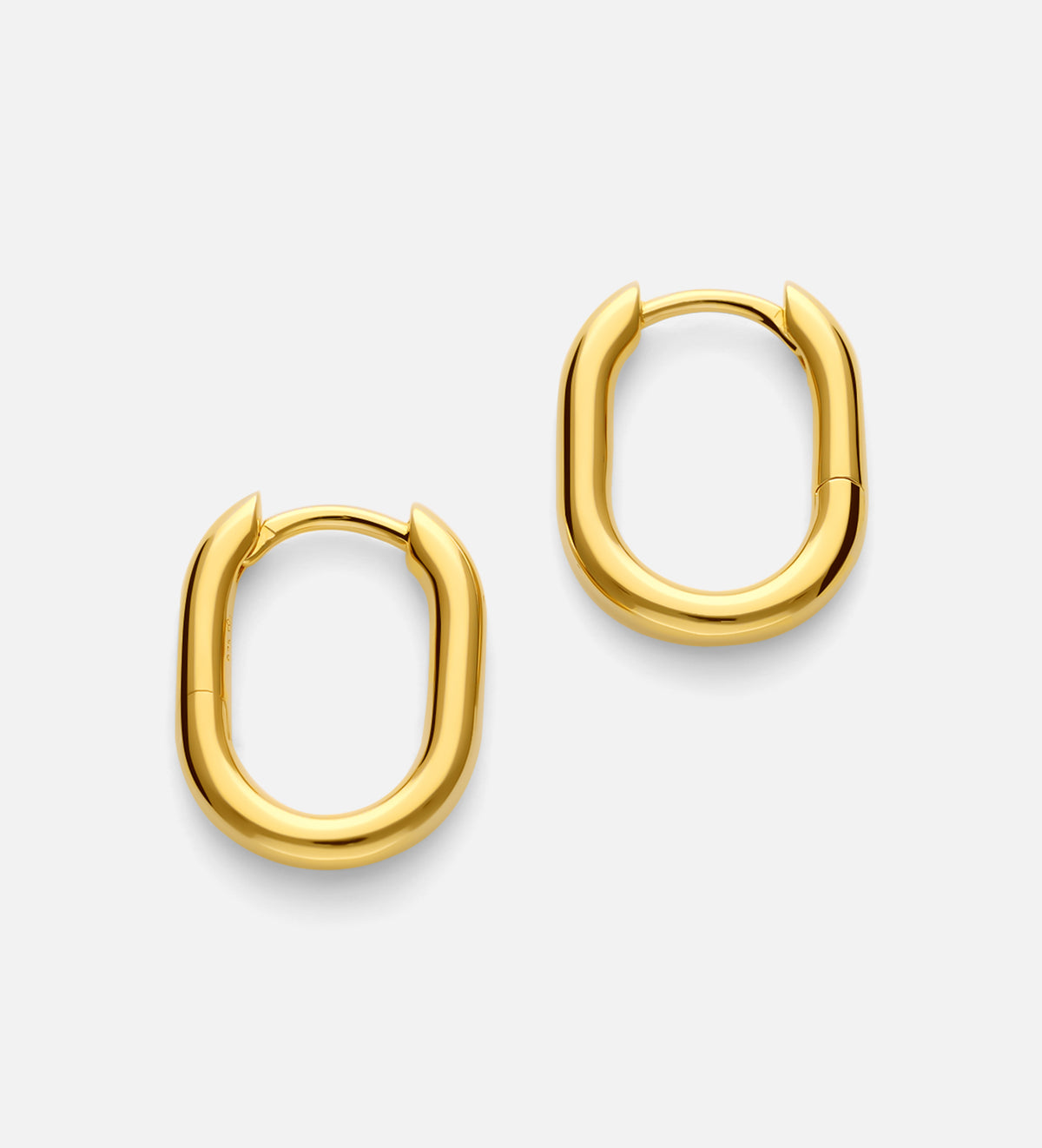 Oval Hanging Hoops in 18k Gold Plating on 925 Silver - Ash & Harry