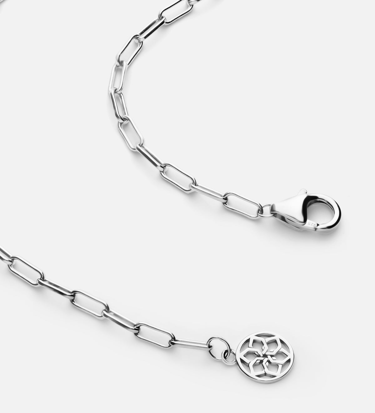 Paperclip Necklace in Rhodium Plating on 925 Silver - Ash & Harry