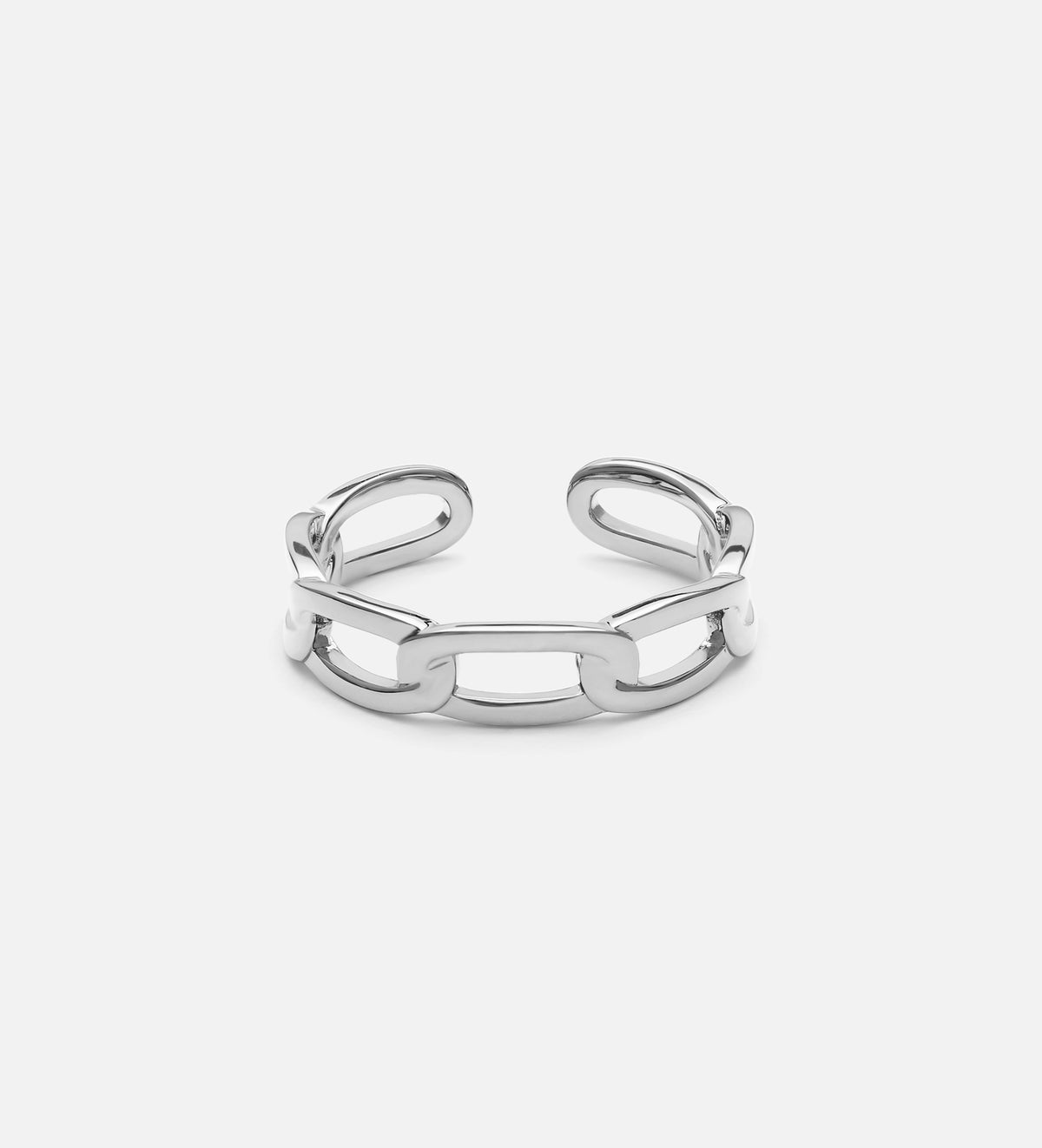 Paperclip Ring in Rhodium Plating on 925 Silver - Ash & Harry