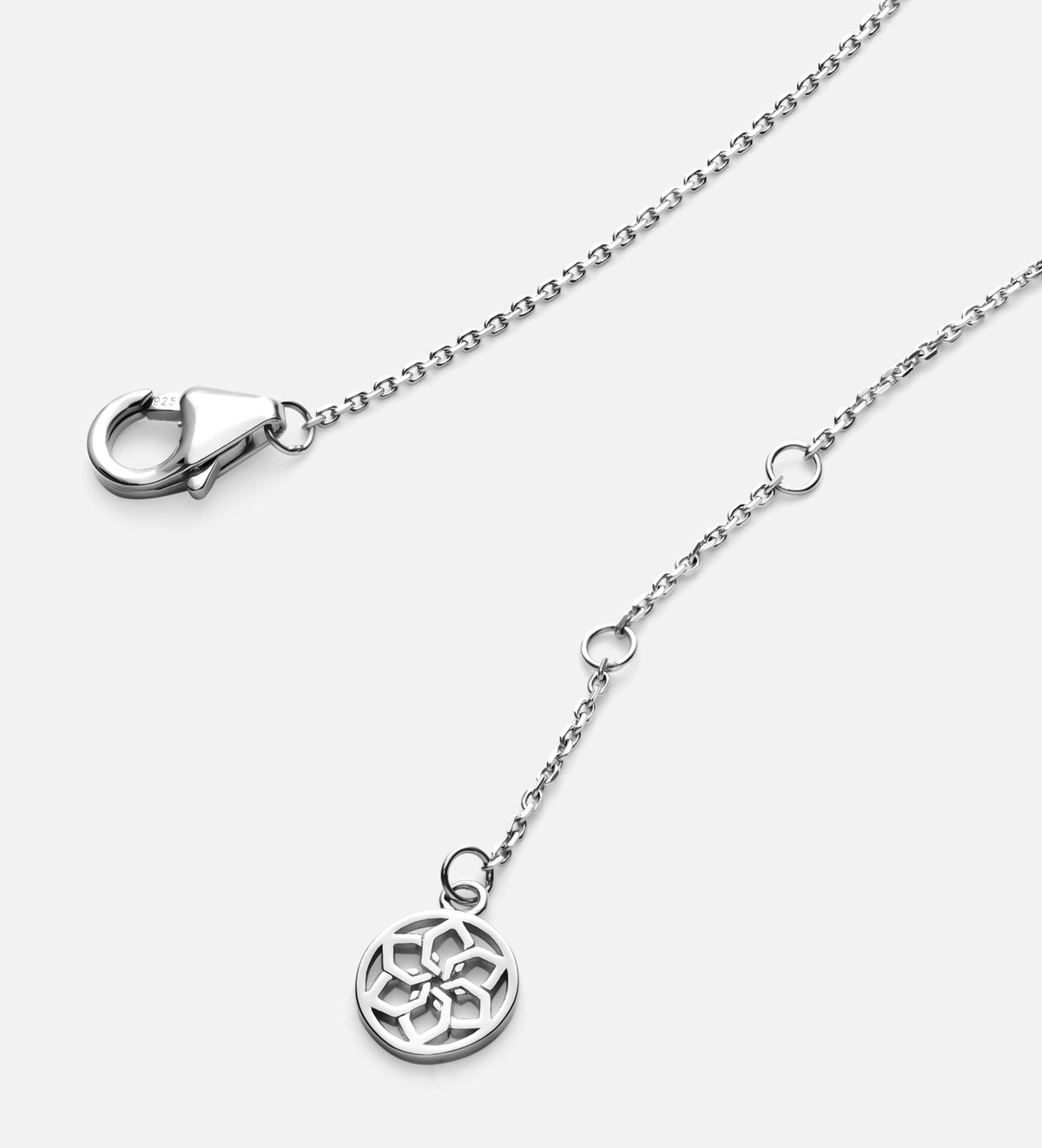 Pearl Pendant Necklace in Rhodium Plating on 925 Silver - Ash & Harry