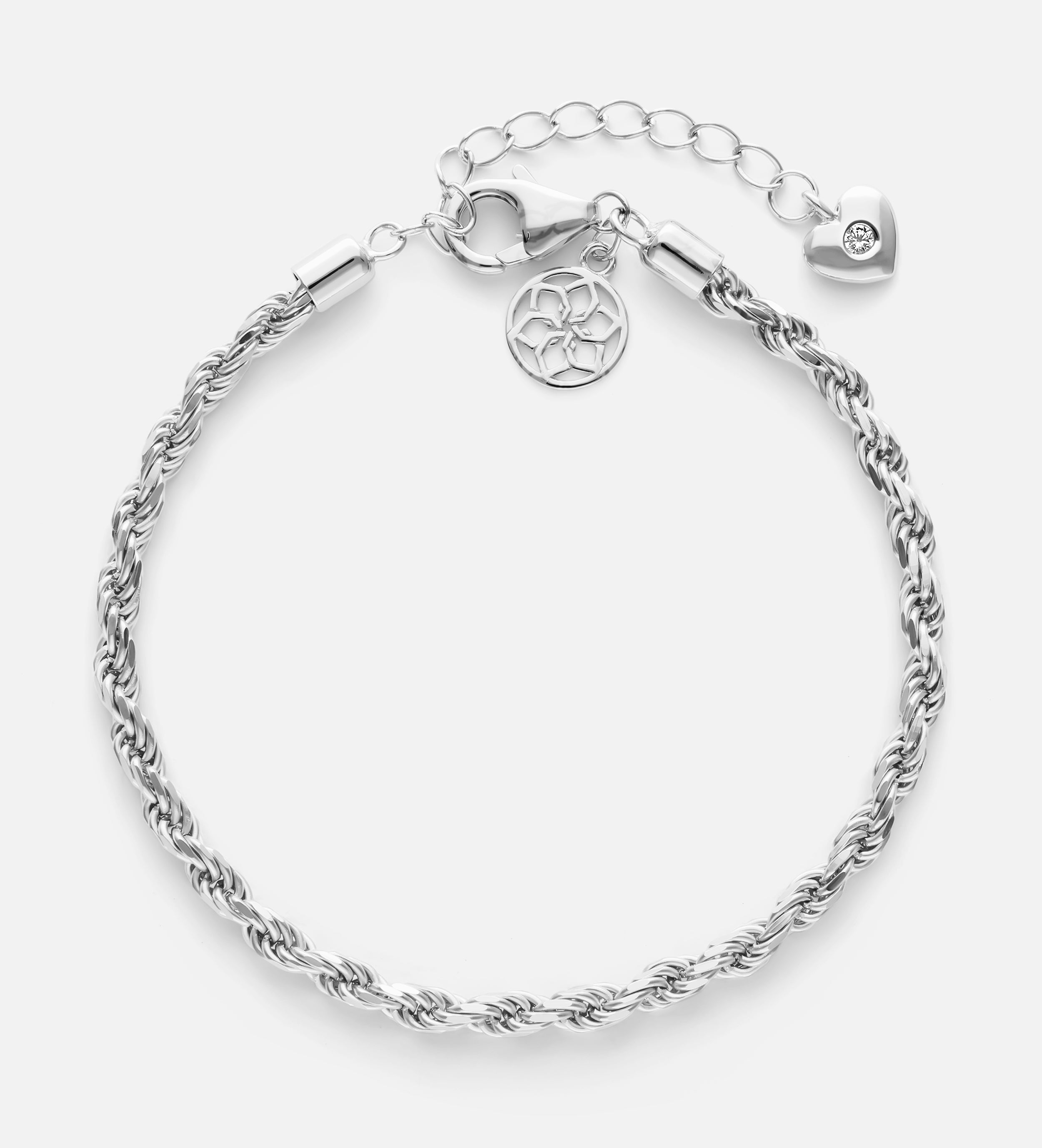 Rope Bracelet in Rhodium Plating on 925 Silver - Ash & Harry