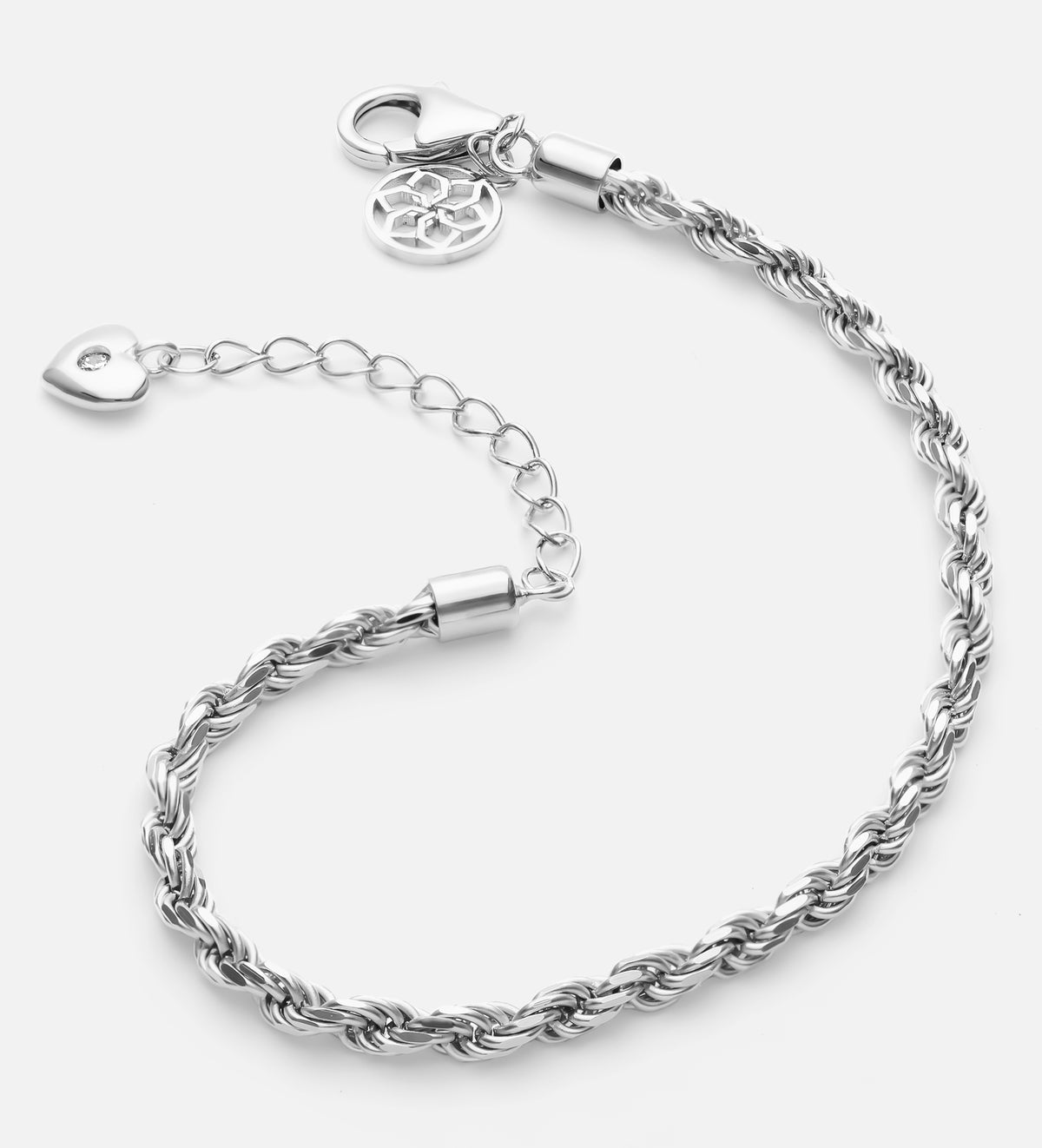 Rope Bracelet in Rhodium Plating on 925 Silver - Ash & Harry