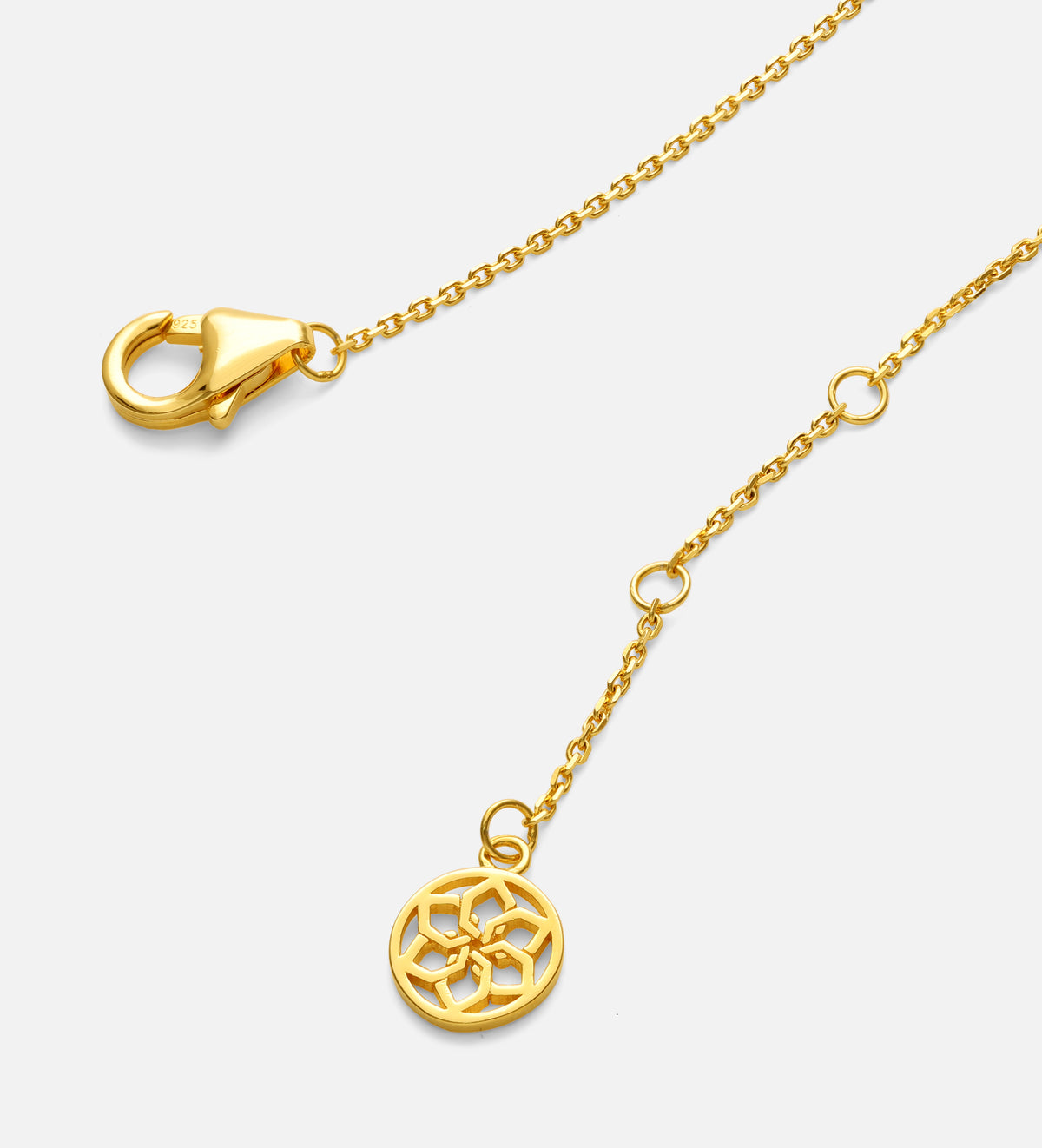 Gemstone Ring Necklace in 18k Gold Plating on 925 Silver - Ash & Harry