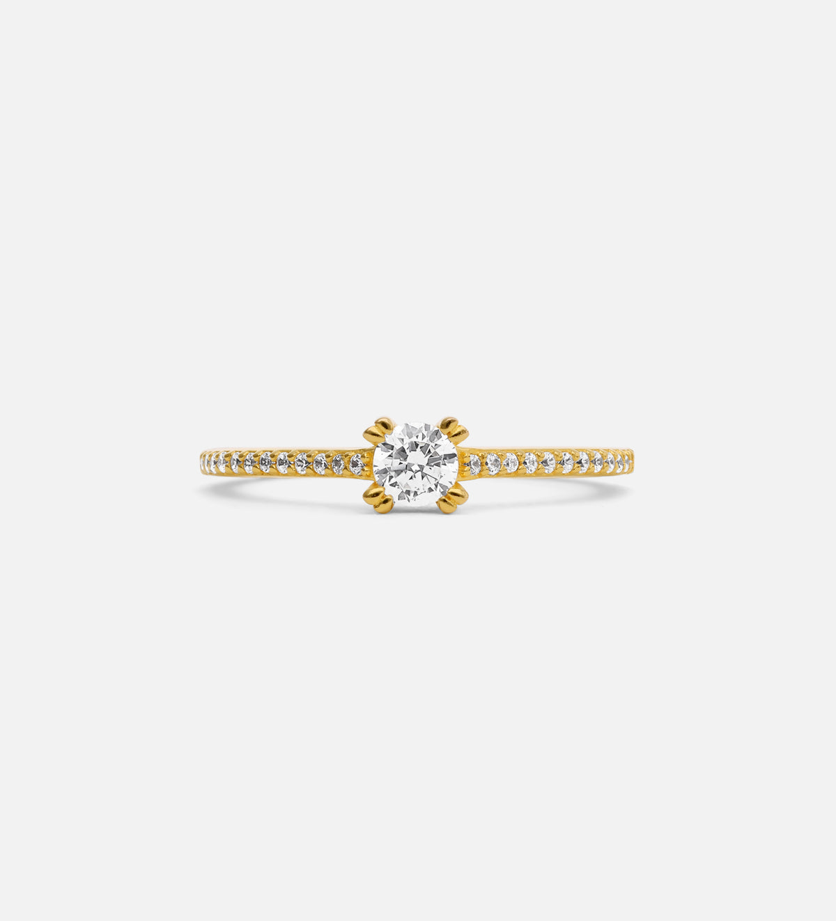 Solitaire Ring in 18k Gold Plating on 925 Silver - Ash & Harry
