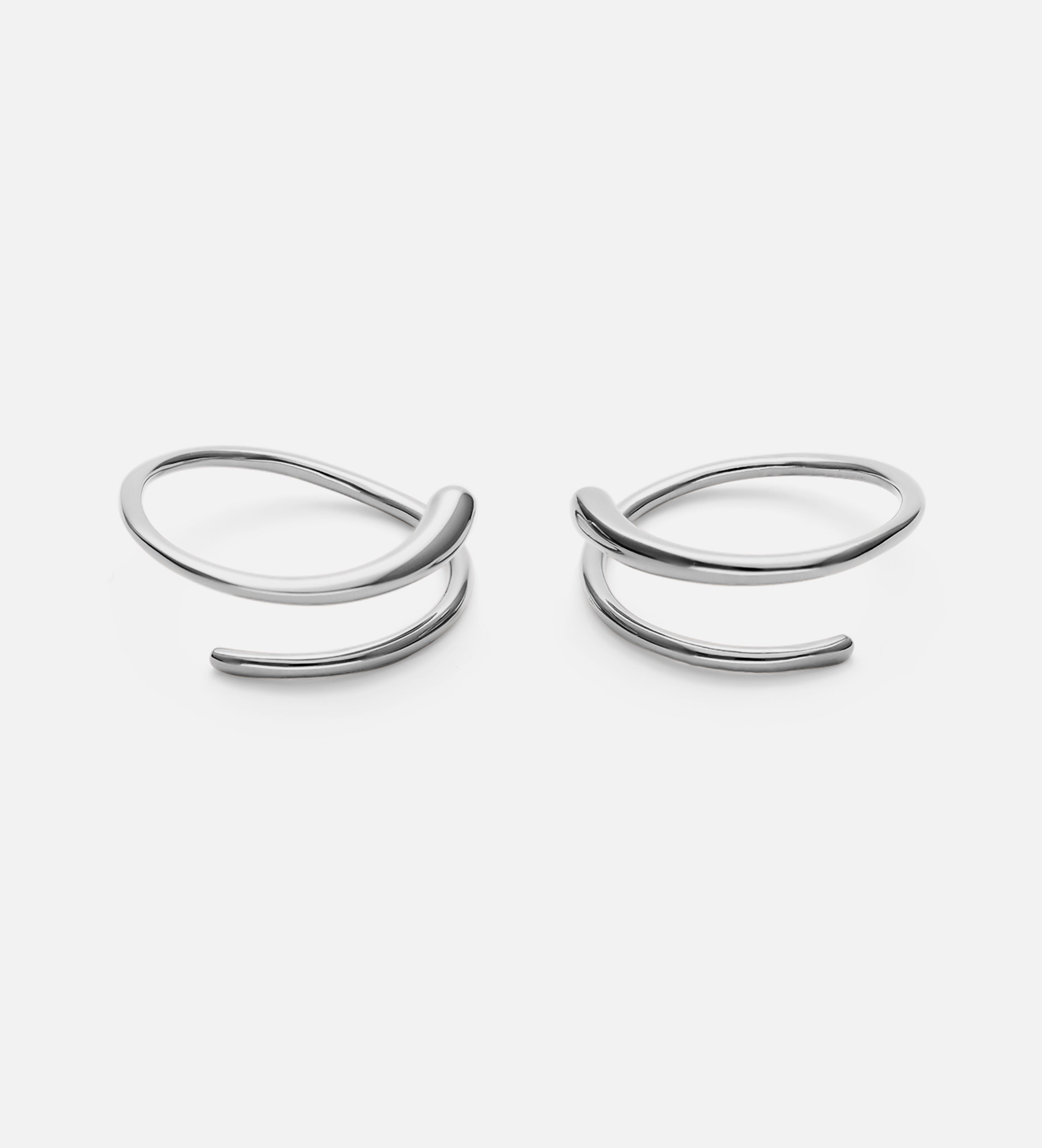 Spiral Hoops in Silver