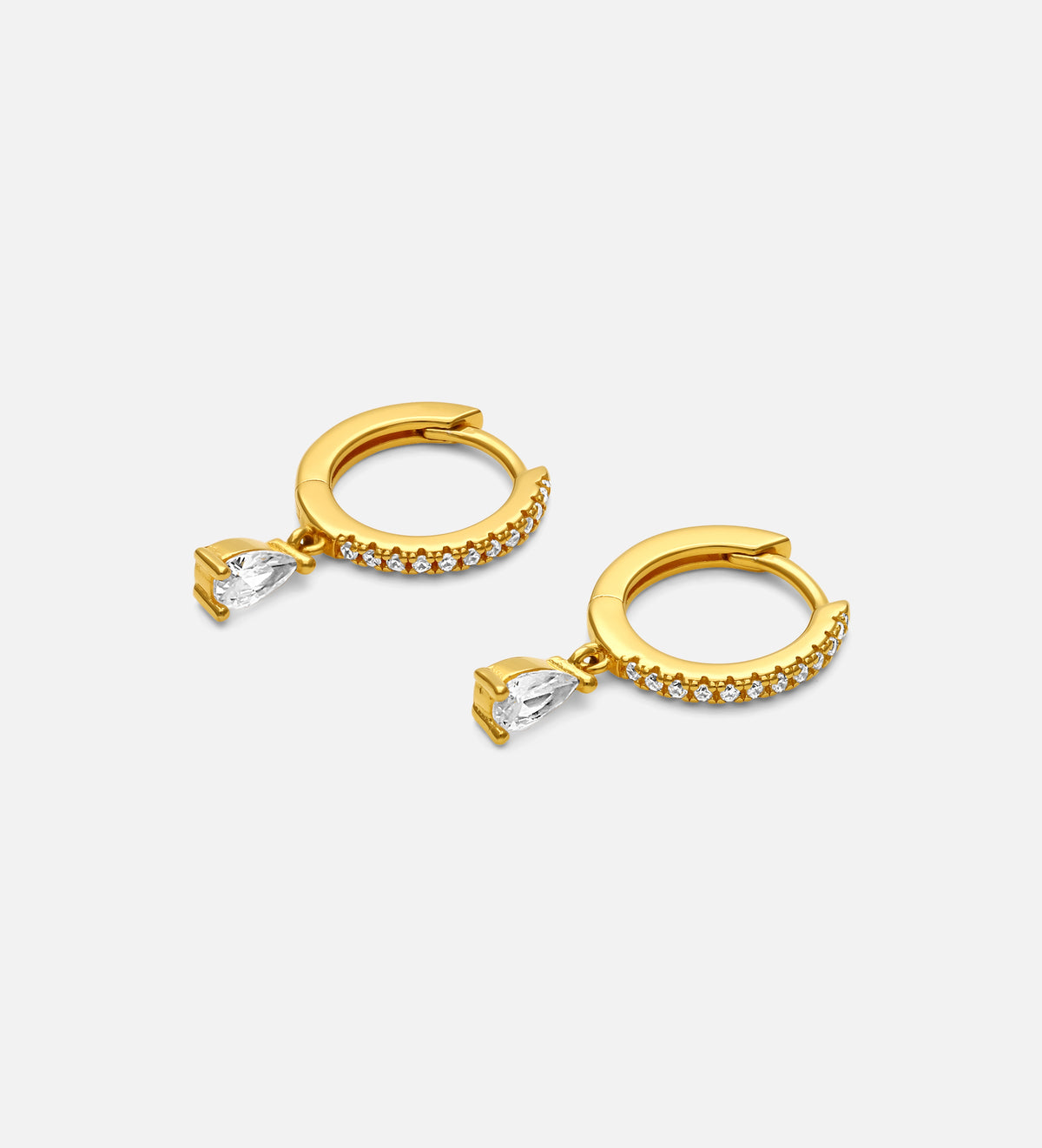 Stella Teardrop Huggies in 18k Gold Plating on 925 Silver - Ash & Harry
