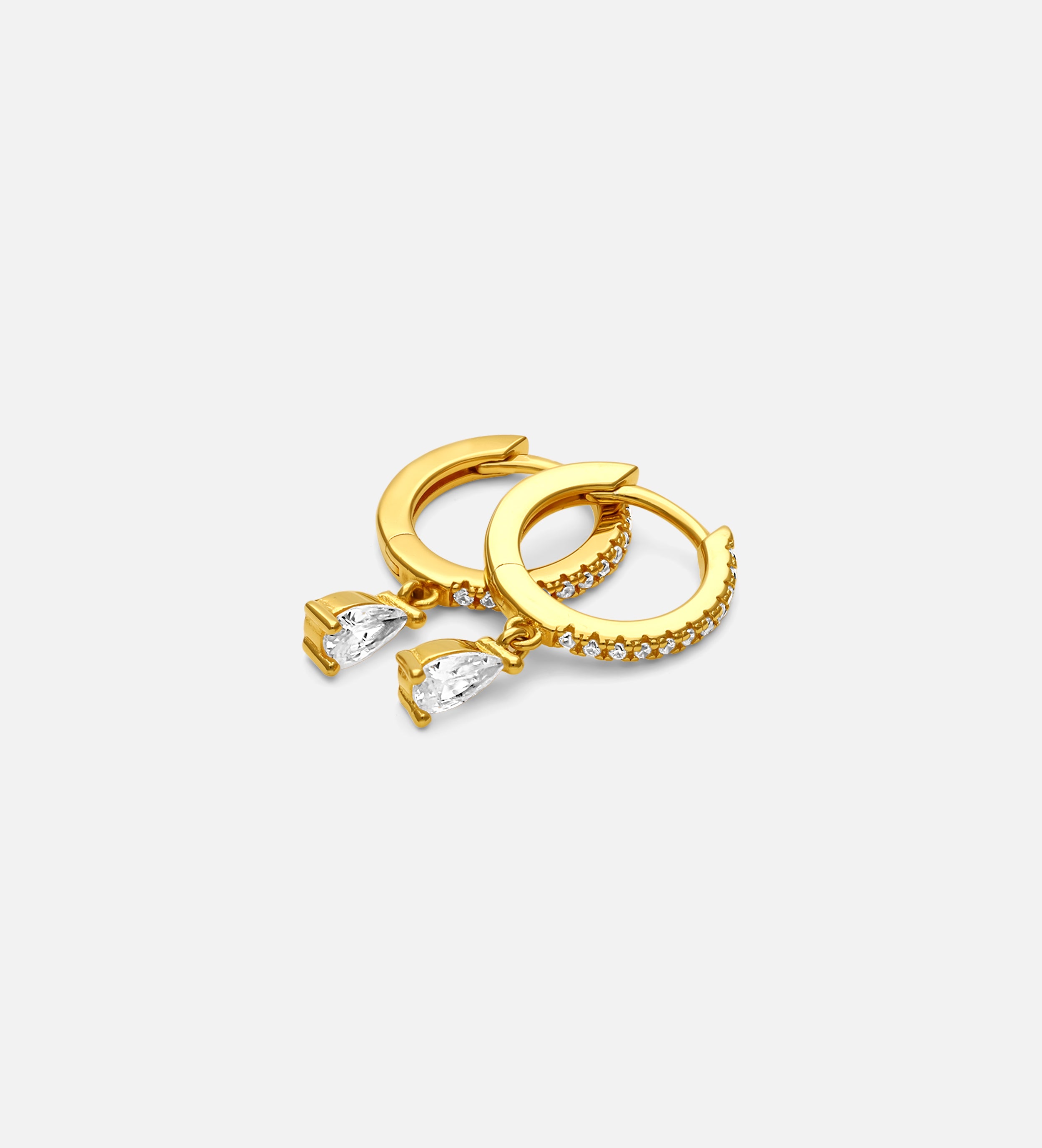 Stella Teardrop Huggies in Gold