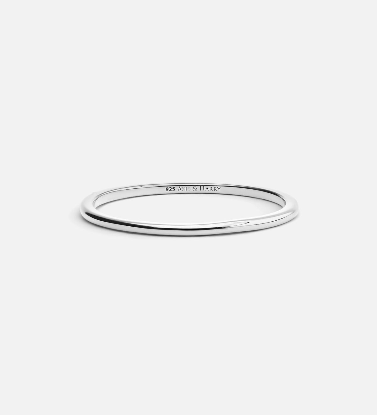 Thin Stacker Ring in Rhodium Plating on 925 Silver - Ash & Harry