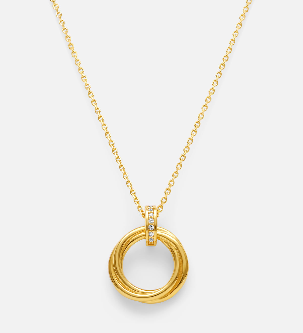 Triple Ring Necklace in 18k Gold Plating on 925 Silver - Ash & Harry