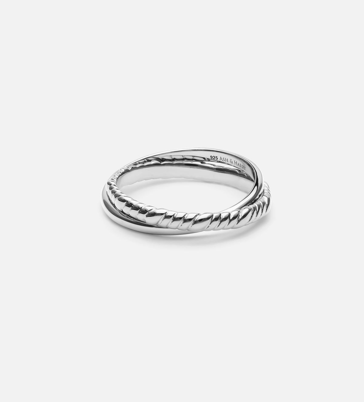 Intertwined Duo Ring in Rhodium Plating on 925 Silver - Ash & Harry