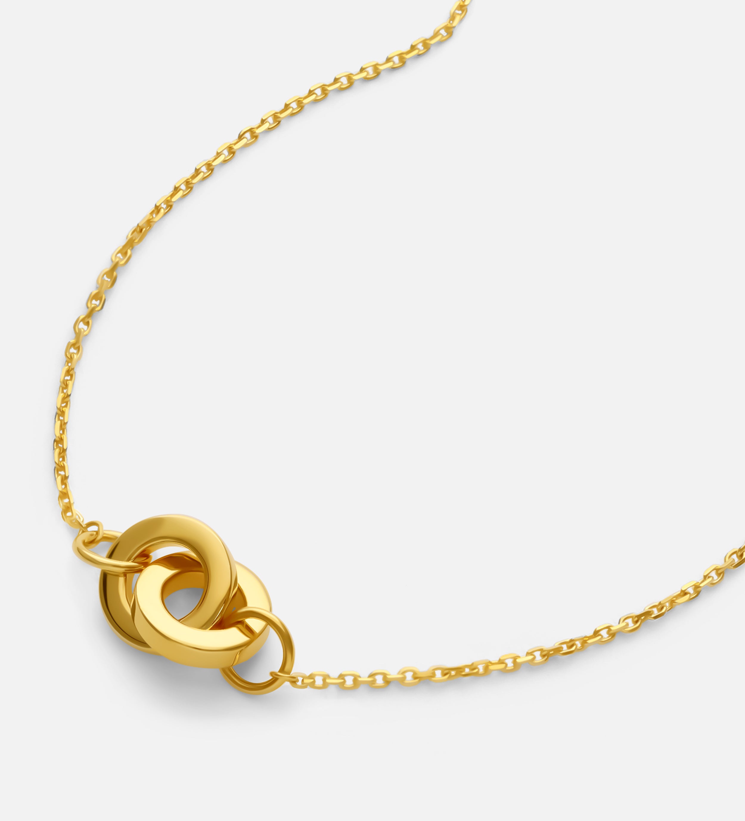 Two Rings Necklace in Gold