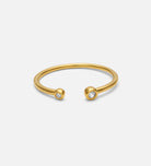 Two Stone Open Bezel Ring in Gold