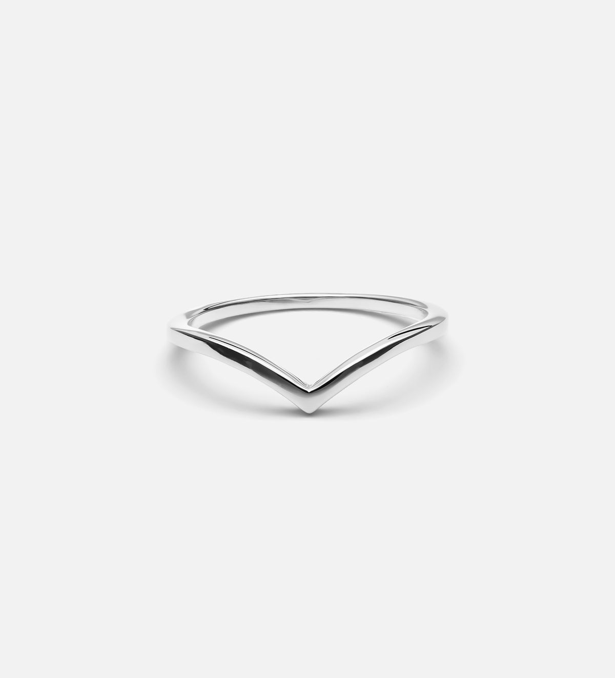 Wishbone Ring in Rhodium Plating on 925 Silver - Ash & Harry