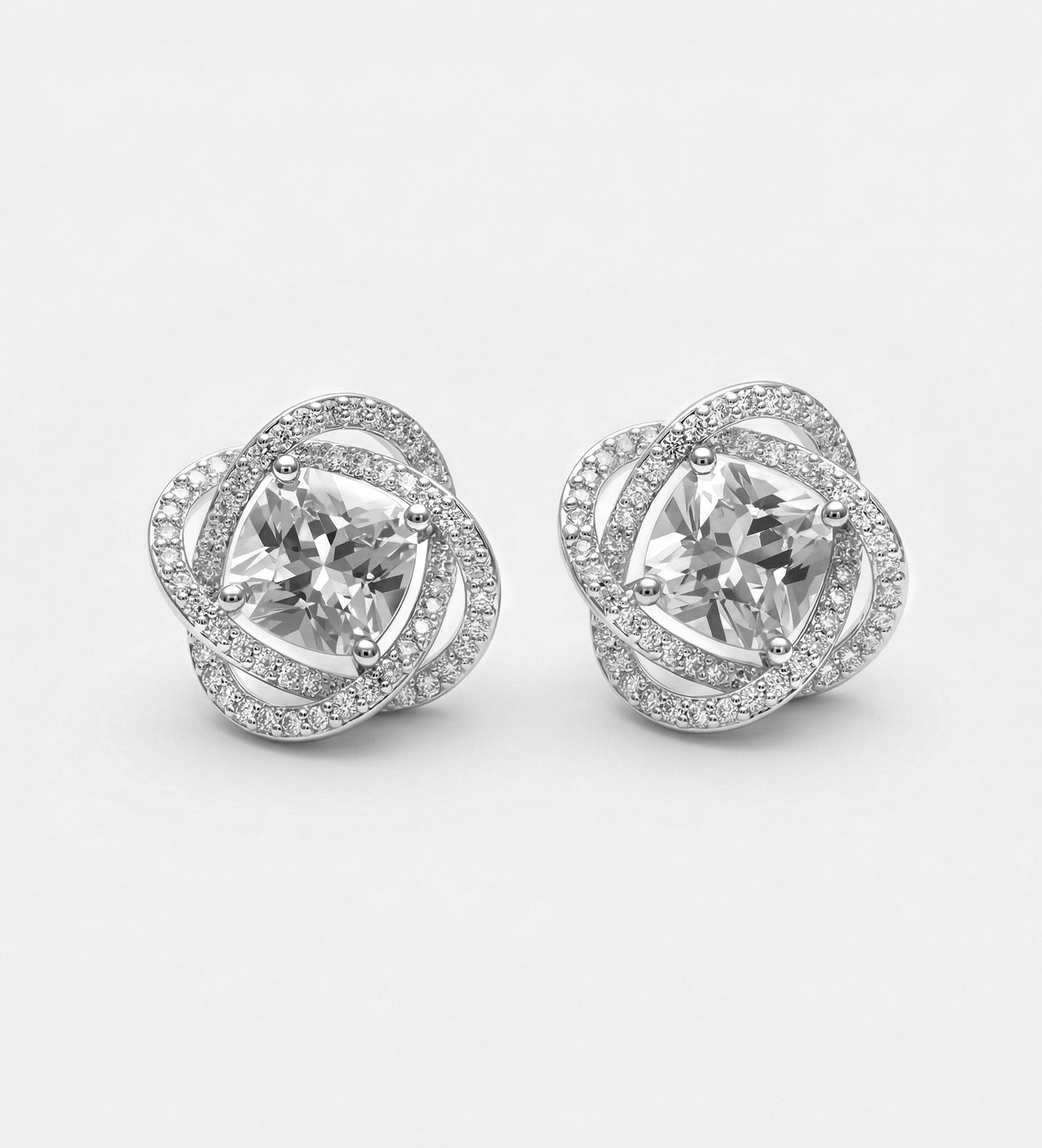 Orbit Cluster Studs with High Quality Certified Simulated Diamonds - Ash & Harry