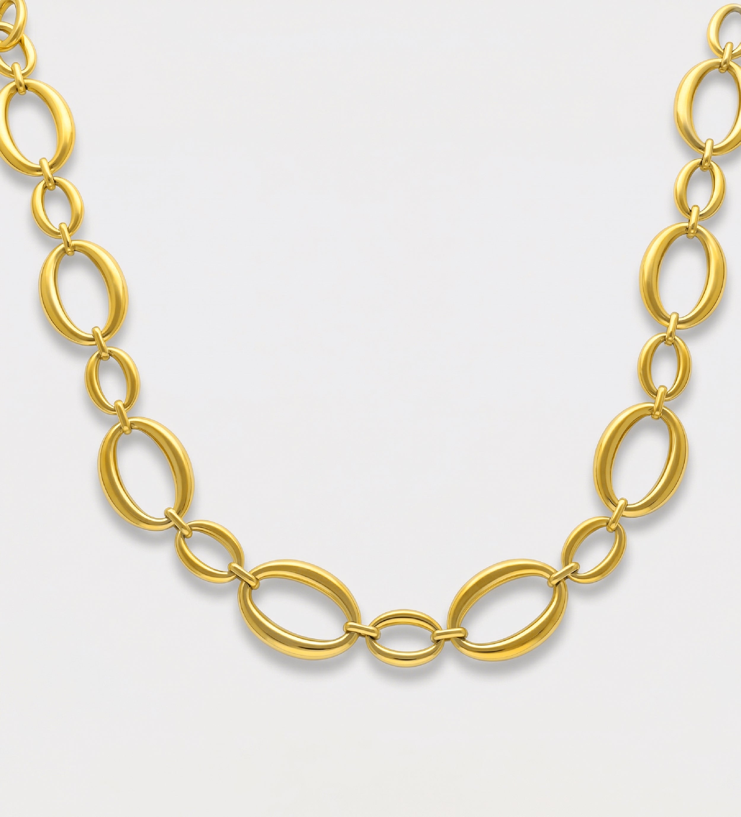 Oval Echo Link Necklace in Gold - Ash & Harry