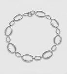 Oval Echo Link Necklace in Silver - Ash & Harry