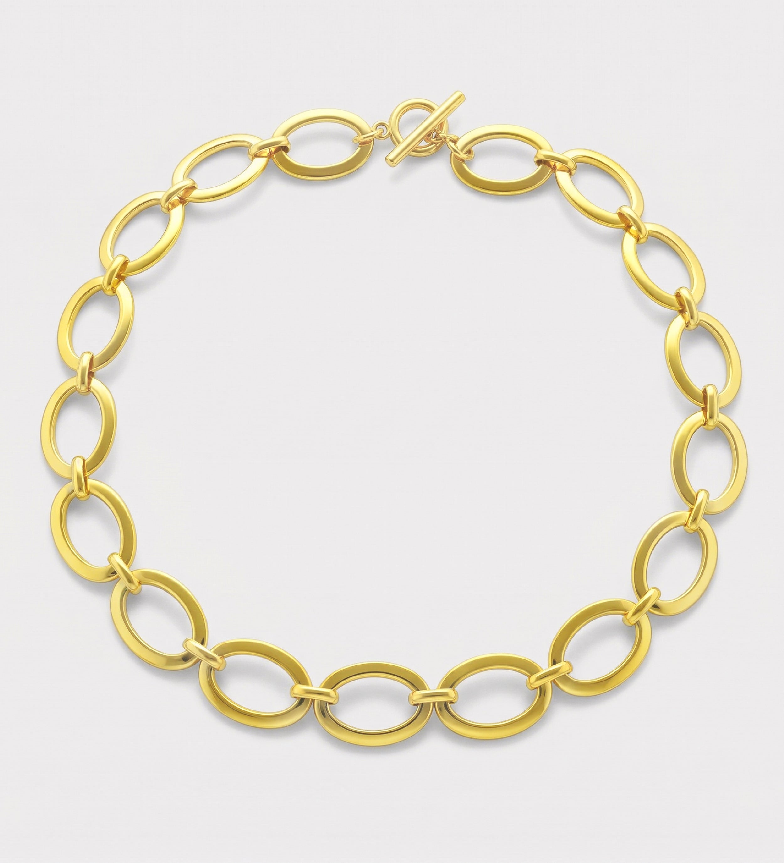 Oval Link Toggle Necklace in Gold - Ash & Harry