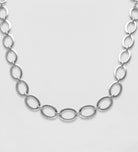 Oval Link Toggle Necklace in Silver - Ash & Harry