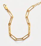 Paperclip Chain Name Bracelet With Lab Diamond in 18K Gold Plating on 925 Silver - Ash & Harry