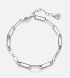 Paperclip Chain Name Bracelet in Rhodium Plating on 925 Silver - Ash & Harry
