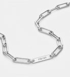 Paperclip Chain Name Necklace in Rhodium Plating on 925 Silver - Ash & Harry