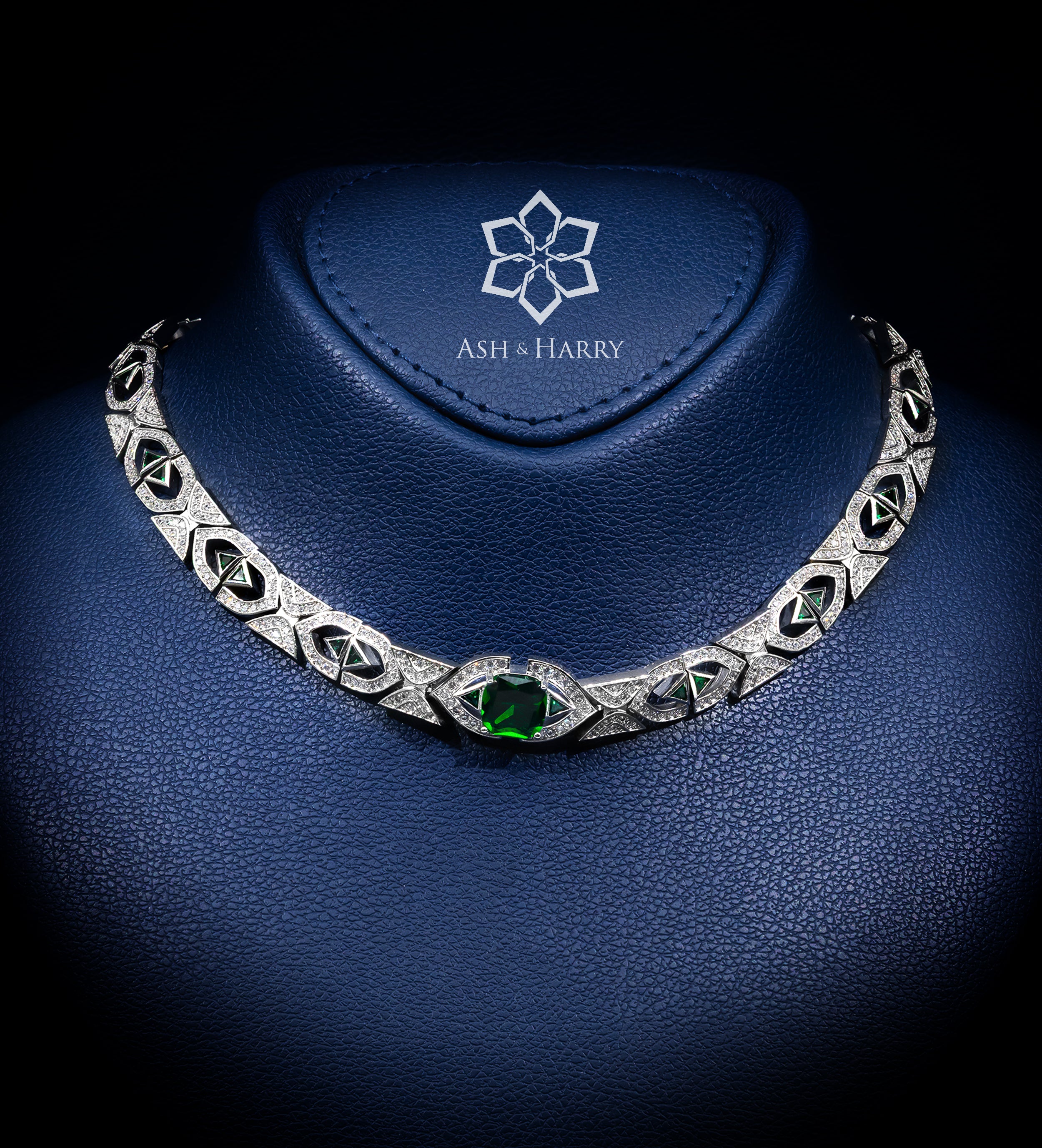 Pavé Arc Signature Set in High Quality Simulated Diamonds Rhodium Plated - Ash & Harry