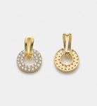 Pavé Halo Drop Earrings in God With High Quality Simulated Diamonds - Ash & Harry