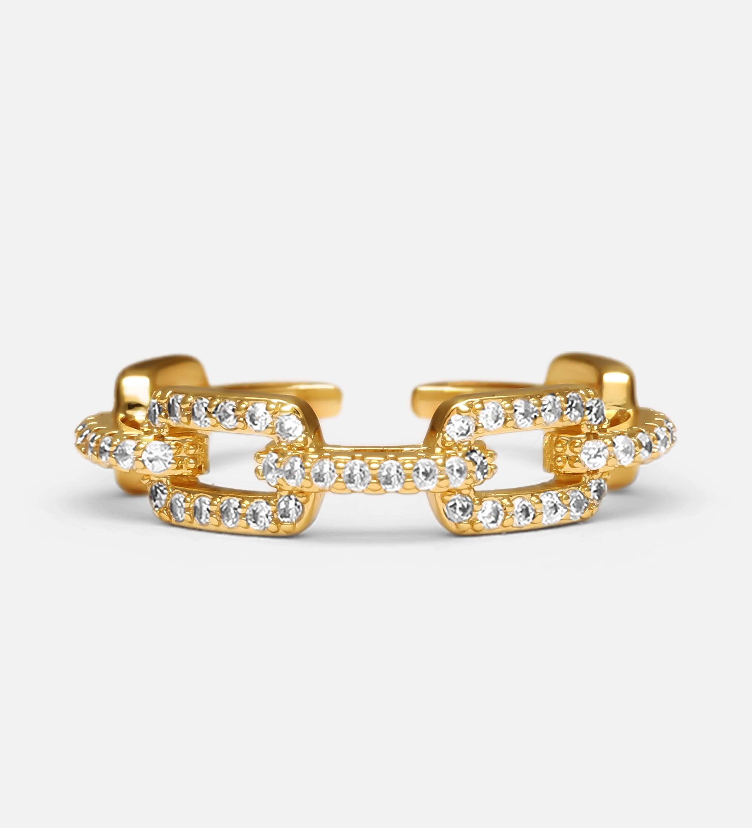 Pave Link Chain Ring