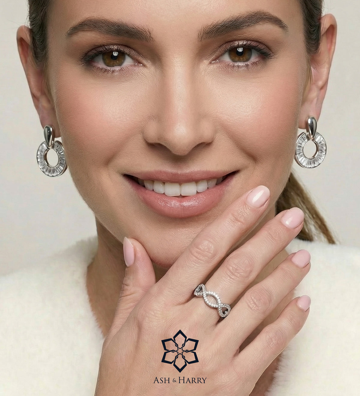 Pave Infinity Loop Ring In 925 Silver High Quality Simulated Diamonds - Ash & Harry