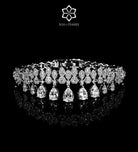 Portofino White Bridal Full Set with Graduated Cluster Centerpiece in Brilliant - Cut Simulated Diamonds, Rhodium Plated - Ash & Harry