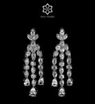 Portofino White Bridal Full Set with Graduated Cluster Centerpiece in Brilliant - Cut Simulated Diamonds, Rhodium Plated - Ash & Harry