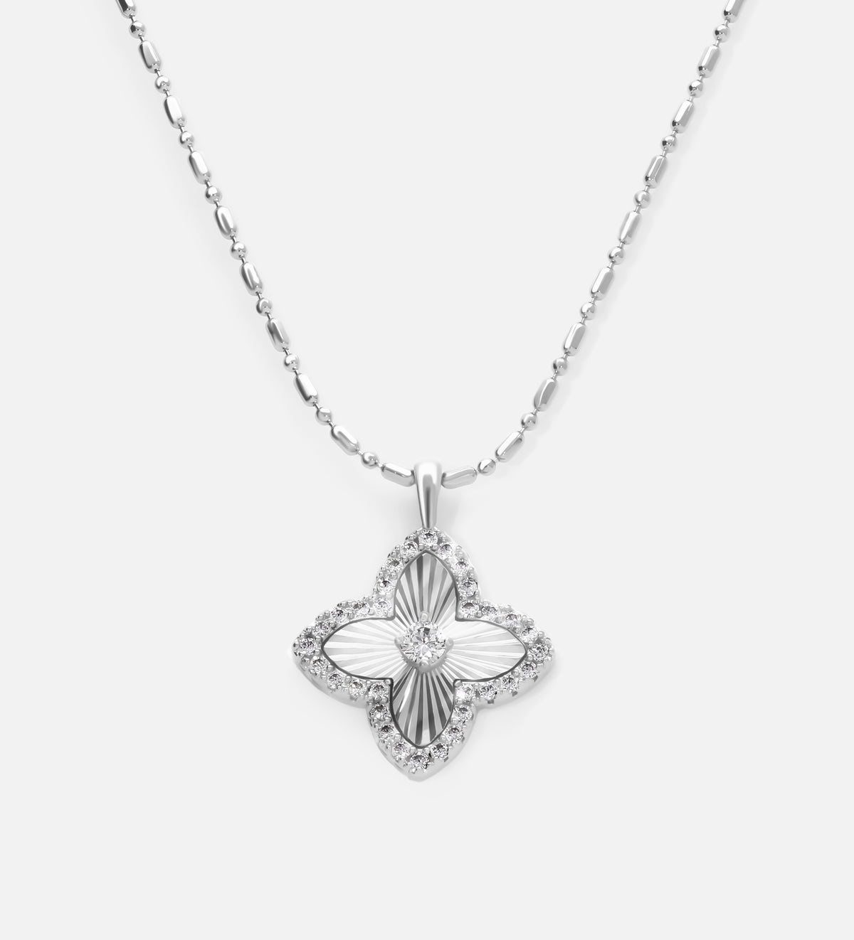 Radiant Clover Pendant With High Quality Simulated Diamonds - Ash & Harry