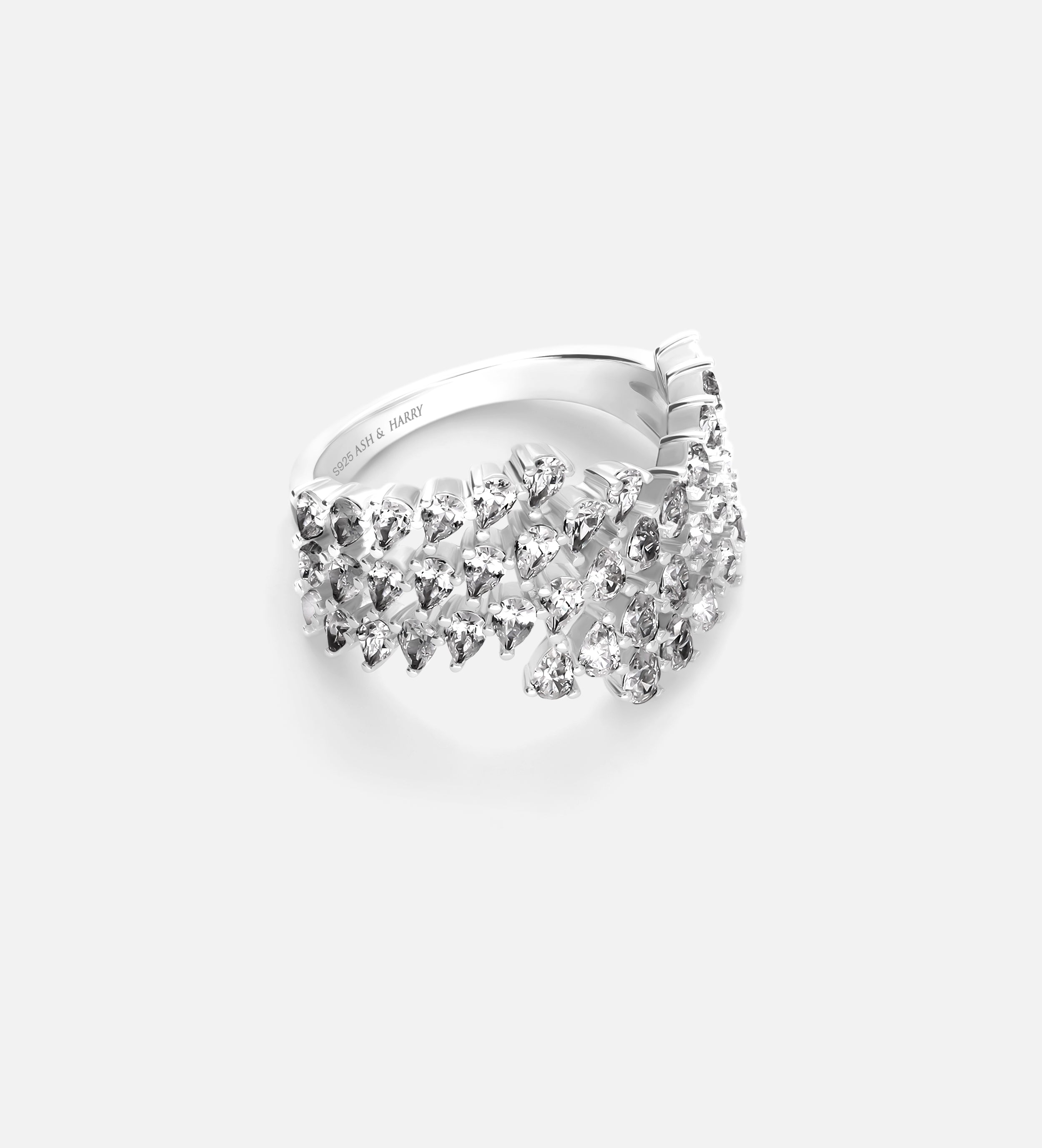 Radiant Wave Diamond Cluster Band