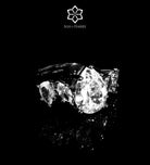 Riviera Signature Pear - Drop Solitaire Bridal Set with Premium Simulated Diamonds in Mirror - Polished Rhodium - Ash & Harry
