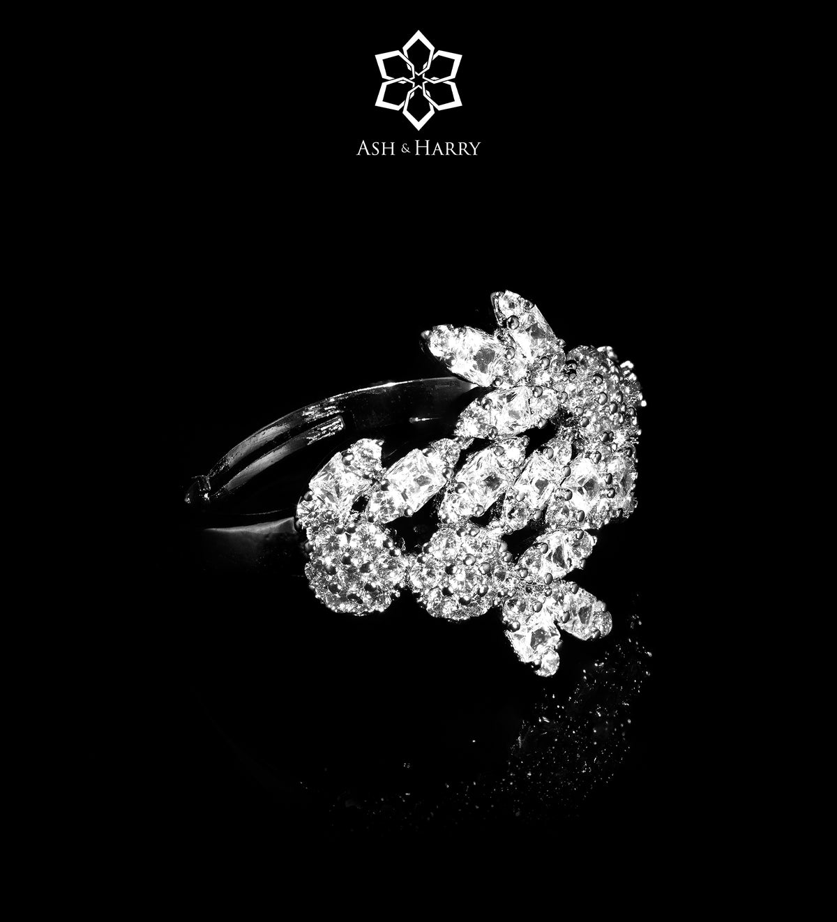 Roya White Luxury Bridal Full Set with High - Quality Simulated Diamonds in Rhodium Plated Finish - Ash & Harry