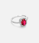 Scarlet Ruby Cushion Ring